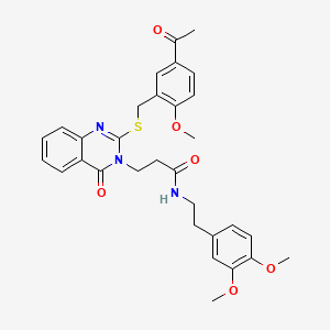 3-(2-((5-acetyl-2-methoxybenzyl)thio)-4-oxoquinazolin-3(4H)-yl)-N-(3,4-dimethoxyphenethyl)propanamide