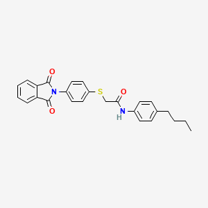 N-(4-Butylphenyl)-2-((4-(1,3-dioxoisoindolin-2-yl)phenyl)thio)acetamide