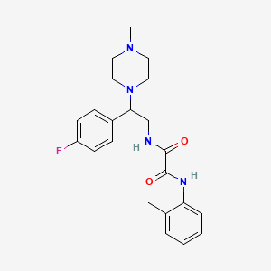 molecular formula C22H27FN4O2 B2673267 N1-(2-(4-fluorophenyl)-2-(4-methylpiperazin-1-yl)ethyl)-N2-(o-tolyl)oxalamide CAS No. 898451-70-2