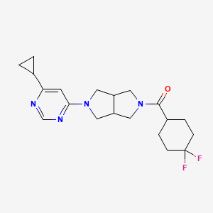 molecular formula C20H26F2N4O B2673268 [2-(6-Cyclopropylpyrimidin-4-yl)-1,3,3a,4,6,6a-hexahydropyrrolo[3,4-c]pyrrol-5-yl]-(4,4-difluorocyclohexyl)methanone CAS No. 2415556-08-8