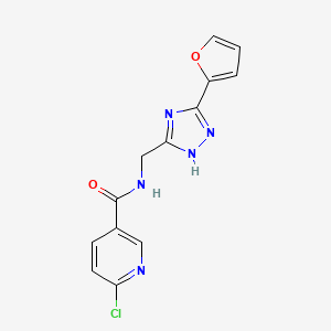 6-chloro-N-{[3-(furan-2-yl)-1H-1,2,4-triazol-5-yl]methyl}pyridine-3-carboxamide