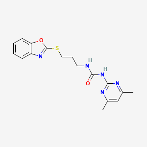 1-(3-(Benzo[d]oxazol-2-ylthio)propyl)-3-(4,6-dimethylpyrimidin-2-yl)urea