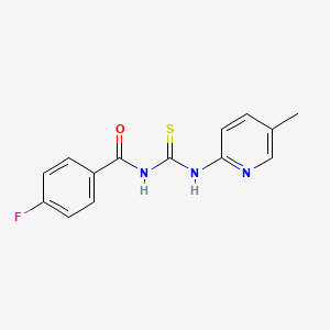 molecular formula C14H12FN3OS B2673277 4-fluoro-N-((5-methylpyridin-2-yl)carbamothioyl)benzamide CAS No. 431066-14-7