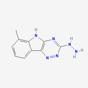 molecular formula C10H10N6 B2673279 3-Hydrazino-6-methyl-5H-[1,2,4]triazino[5,6-b]indole CAS No. 330446-16-7