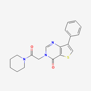 molecular formula C19H19N3O2S B2673281 3-(2-oxo-2-piperidin-1-ylethyl)-7-phenylthieno[3,2-d]pyrimidin-4(3H)-one CAS No. 1105206-90-3