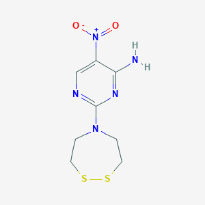molecular formula C8H11N5O2S2 B2673286 2-(1,2,5-Dithiazepan-5-yl)-5-nitropyrimidin-4-amine CAS No. 2191163-69-4