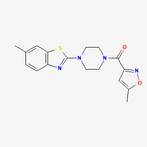 molecular formula C17H18N4O2S B2673288 (4-(6-Methylbenzo[d]thiazol-2-yl)piperazin-1-yl)(5-methylisoxazol-3-yl)methanone CAS No. 946202-37-5