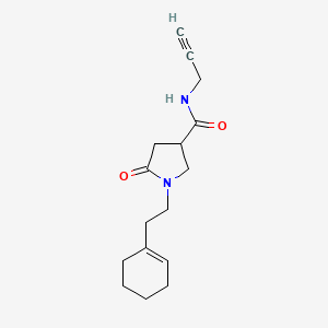 molecular formula C16H22N2O2 B2673293 1-[2-(Cyclohexen-1-yl)ethyl]-5-oxo-N-prop-2-ynylpyrrolidine-3-carboxamide CAS No. 2415620-38-9