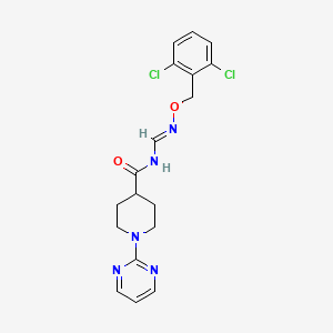 molecular formula C18H19Cl2N5O2 B2673296 N-[(1E)-{[(2,6-二氯苯基)甲氧基]亚胺}甲基]-1-(嘧啶-2-基)哌啶-4-甲酰胺 CAS No. 338780-54-4