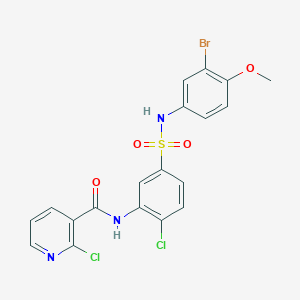 molecular formula C19H14BrCl2N3O4S B2673298 N-[5-[(3-溴-4-甲氧基苯基)磺酰氨基]-2-氯苯基]-2-氯吡啶-3-甲酰胺 CAS No. 721891-31-2