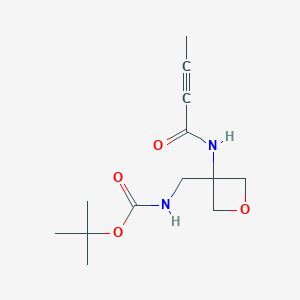 molecular formula C13H20N2O4 B2673299 Tert-butyl N-[[3-(but-2-ynoylamino)oxetan-3-yl]methyl]carbamate CAS No. 2411270-73-8
