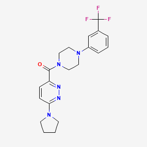 B2673308 (6-(Pyrrolidin-1-yl)pyridazin-3-yl)(4-(3-(trifluoromethyl)phenyl)piperazin-1-yl)methanone CAS No. 1396785-30-0