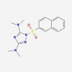 molecular formula C16H19N5O2S B2673312 N~3~,N~3~,N~5~,N~5~-四甲基-1-(2-萘磺酰基)-1H-1,2,4-三唑-3,5-二胺 CAS No. 478032-17-6