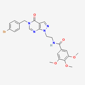 molecular formula C24H24BrN5O5 B2673314 N-(2-(5-(4-bromobenzyl)-4-oxo-4,5-dihydro-1H-pyrazolo[3,4-d]pyrimidin-1-yl)ethyl)-3,4,5-trimethoxybenzamide CAS No. 922080-53-3