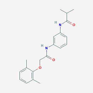molecular formula C20H24N2O3 B267332 N-(3-{[(2,6-dimethylphenoxy)acetyl]amino}phenyl)-2-methylpropanamide 