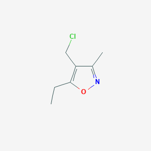 molecular formula C7H10ClNO B2673327 4-(Chloromethyl)-5-ethyl-3-methyl-1,2-oxazole CAS No. 2126160-22-1