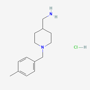 molecular formula C14H23ClN2 B2673336 (1-(4-Methylbenzyl)piperidin-4-yl)methanamine hydrochloride CAS No. 1289388-54-0