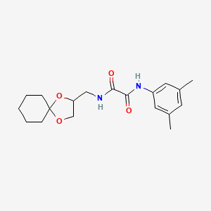 molecular formula C19H26N2O4 B2673337 N1-(1,4-dioxaspiro[4.5]decan-2-ylmethyl)-N2-(3,5-dimethylphenyl)oxalamide CAS No. 900006-72-6