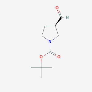 molecular formula C10H17NO3 B2673340 (R)-叔丁基-3-甲醛吡咯啉-1-甲酸酯 CAS No. 191347-94-1