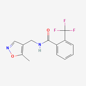 molecular formula C13H11F3N2O2 B2673348 N-((5-甲基异噁唑-4-基)甲基)-2-(三氟甲基)苯甲酰胺 CAS No. 2034338-10-6