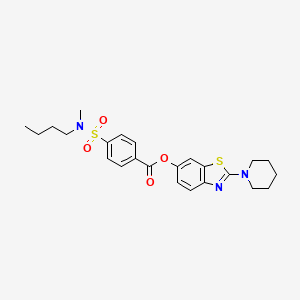 2-(piperidin-1-yl)benzo[d]thiazol-6-yl 4-(N-butyl-N-methylsulfamoyl)benzoate