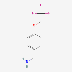 molecular formula C9H10F3NO B2673352 1-[4-(2,2,2-Trifluoroethoxy)phenyl]methanamine CAS No. 128273-59-6