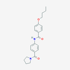 molecular formula C22H26N2O3 B267336 4-butoxy-N-[4-(1-pyrrolidinylcarbonyl)phenyl]benzamide 