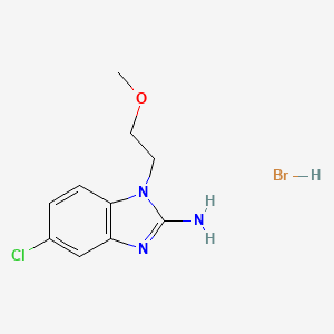 molecular formula C10H13BrClN3O B2673363 5-氯-1-(2-甲氧基乙基)-1H-苯并[d]咪唑-2-胺 溴化氢 CAS No. 2411635-18-0