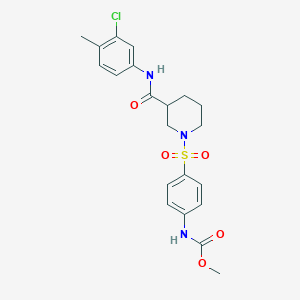 molecular formula C21H24ClN3O5S B2673369 甲基(4-((3-((3-氯-4-甲基苯基)羰基)哌啶-1-基)磺酰基)苯基)羰酸酯 CAS No. 326616-90-4