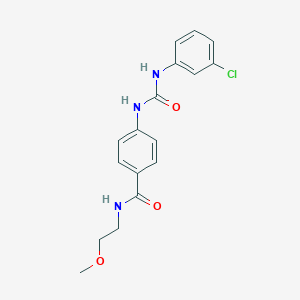 4-{[(3-chloroanilino)carbonyl]amino}-N-(2-methoxyethyl)benzamide