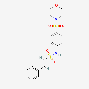 molecular formula C18H20N2O5S2 B2673379 (E)-N-(4-吗啉-4-基磺酰苯基)-2-苯乙烯磺酰胺 CAS No. 878948-65-3