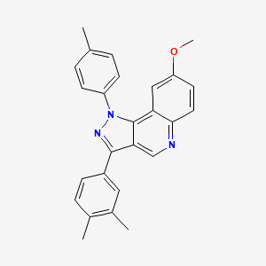 molecular formula C26H23N3O B2673385 3-(3,4-dimethylphenyl)-8-methoxy-1-(4-methylphenyl)-1H-pyrazolo[4,3-c]quinoline CAS No. 901267-82-1
