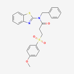 molecular formula C24H22N2O4S2 B2673389 N-(benzo[d]thiazol-2-yl)-N-benzyl-3-((4-methoxyphenyl)sulfonyl)propanamide CAS No. 941908-63-0