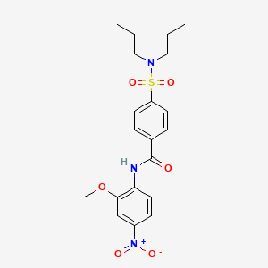 molecular formula C20H25N3O6S B2673392 4-(dipropylsulfamoyl)-N-(2-methoxy-4-nitrophenyl)benzamide CAS No. 391229-73-5