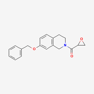 molecular formula C19H19NO3 B2673393 Oxiran-2-yl-(7-phenylmethoxy-3,4-dihydro-1H-isoquinolin-2-yl)methanone CAS No. 2411219-61-7