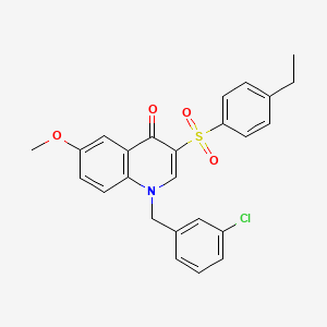 molecular formula C25H22ClNO4S B2673394 1-(3-chlorobenzyl)-3-((4-ethylphenyl)sulfonyl)-6-methoxyquinolin-4(1H)-one CAS No. 872206-50-3