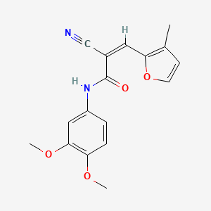 molecular formula C17H16N2O4 B2673396 (Z)-2-Cyano-N-(3,4-dimethoxyphenyl)-3-(3-methylfuran-2-yl)prop-2-enamide CAS No. 1436369-88-8