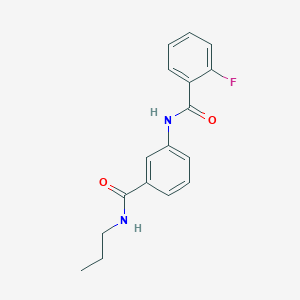 molecular formula C17H17FN2O2 B267340 2-fluoro-N-{3-[(propylamino)carbonyl]phenyl}benzamide 