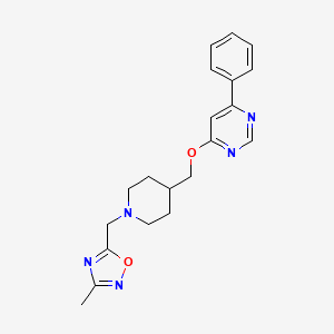 4-({1-[(3-Methyl-1,2,4-oxadiazol-5-yl)methyl]piperidin-4-yl}methoxy)-6-phenylpyrimidine