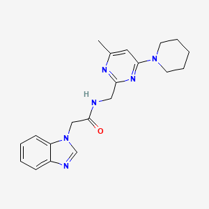 2-(1H-benzo[d]imidazol-1-yl)-N-((4-methyl-6-(piperidin-1-yl)pyrimidin-2-yl)methyl)acetamide