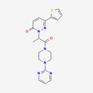 2-(1-oxo-1-(4-(pyrimidin-2-yl)piperazin-1-yl)propan-2-yl)-6-(thiophen-2-yl)pyridazin-3(2H)-one