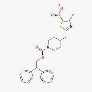 molecular formula C26H26N2O4S B2673414 2-[[1-(9H-芴-9-基甲氧羰基)哌啶-4-基]甲基]-4-甲基-1,3-噻唑-5-甲酸 CAS No. 2138436-34-5