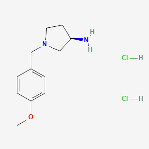 molecular formula C12H20Cl2N2O B2673416 (R)-1-(4-Methoxybenzyl)pyrrolidin-3-amine dihydrochloride CAS No. 876159-31-8