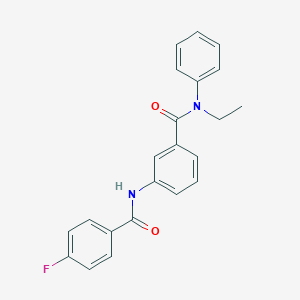 molecular formula C22H19FN2O2 B267343 N-ethyl-3-[(4-fluorobenzoyl)amino]-N-phenylbenzamide 