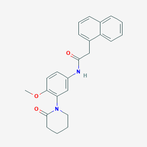 molecular formula C24H24N2O3 B2673430 N-[4-甲氧基-3-(2-氧代哌嗪-1-基)苯基]-2-萘基乙酰胺 CAS No. 941873-44-5