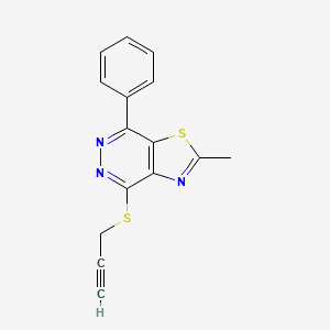 molecular formula C15H11N3S2 B2673436 2-Methyl-7-phenyl-4-(prop-2-yn-1-ylthio)thiazolo[4,5-d]pyridazine CAS No. 946381-11-9