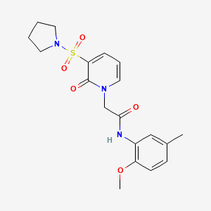 molecular formula C19H23N3O5S B2673438 N-(2-甲氧基-5-甲基苯基)-2-(2-氧代-3-(吡咯啉-1-基磺酰)吡啶-1(2H)-基)乙酰胺 CAS No. 1251605-66-9