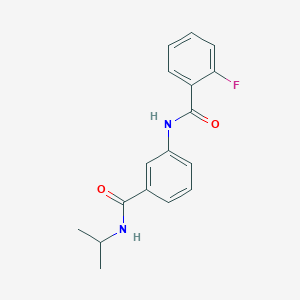 molecular formula C17H17FN2O2 B267344 2-fluoro-N-{3-[(isopropylamino)carbonyl]phenyl}benzamide 