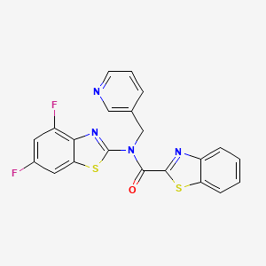 molecular formula C21H12F2N4OS2 B2673441 N-(4,6-difluorobenzo[d]thiazol-2-yl)-N-(pyridin-3-ylmethyl)benzo[d]thiazole-2-carboxamide CAS No. 895435-98-0