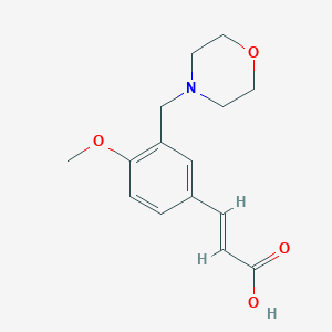 B2673443 (2E)-3-[4-methoxy-3-(morpholin-4-ylmethyl)phenyl]acrylic acid CAS No. 893732-30-4